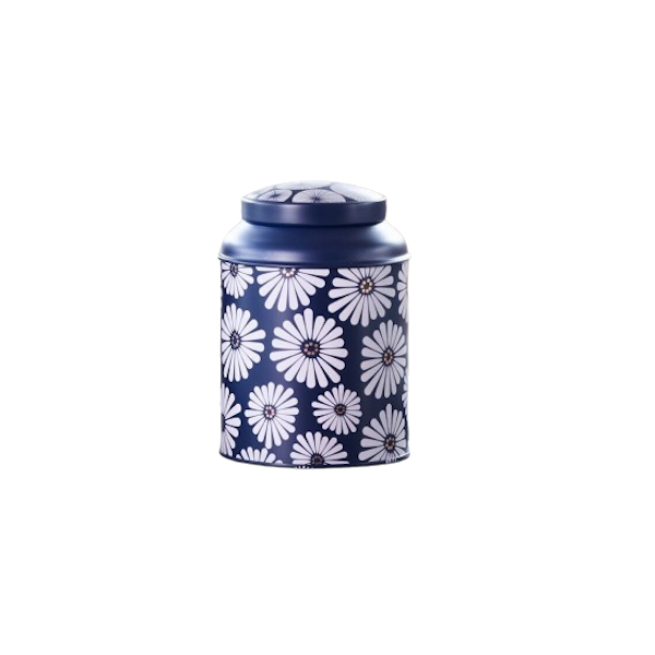 Boîte cylindrique Marguerite bleue - Compagnie Anglaise des Thés
