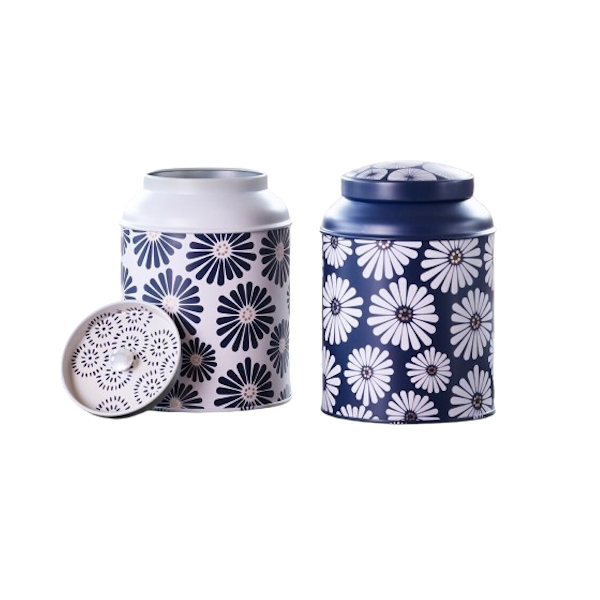 Boîte cylindrique Marguerite bleue - Compagnie Anglaise des Thés