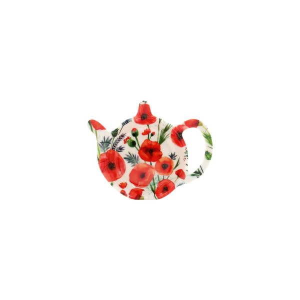 Soucoupe repose sachet coquelicots rouges  - Compagnie Anglaise des Thés