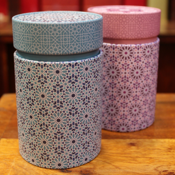 Boîte Cylindrique Andalouse bleu - Compagnie Anglaise des Thés