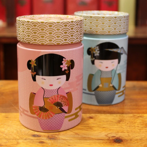 Boîte cylindrique Geisha rose - Compagnie Anglaise des Thés