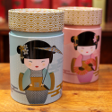 Boîte cylindrique Geisha bleue - Compagnie Anglaise des Thés