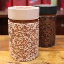 Boîte Cylindrique Rosace beige - Compagnie Anglaise des Thés