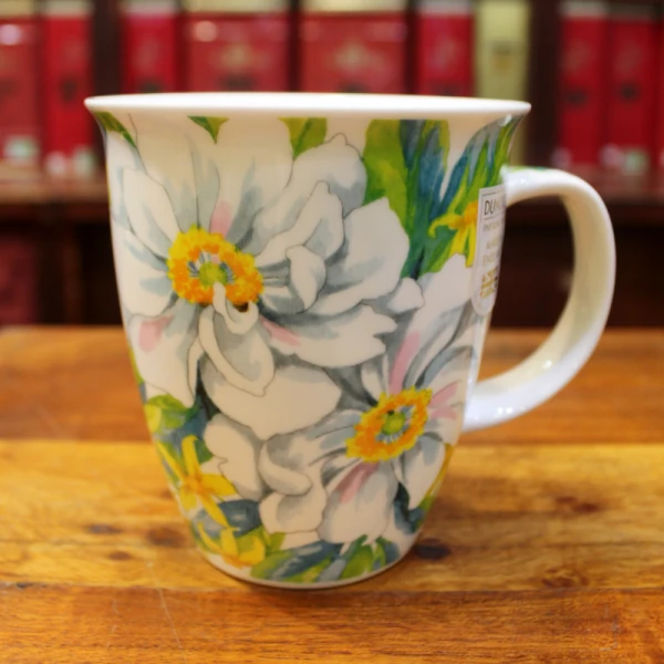 Mug Dunoon Anémones blanches - Compagnie Anglaise des Thés