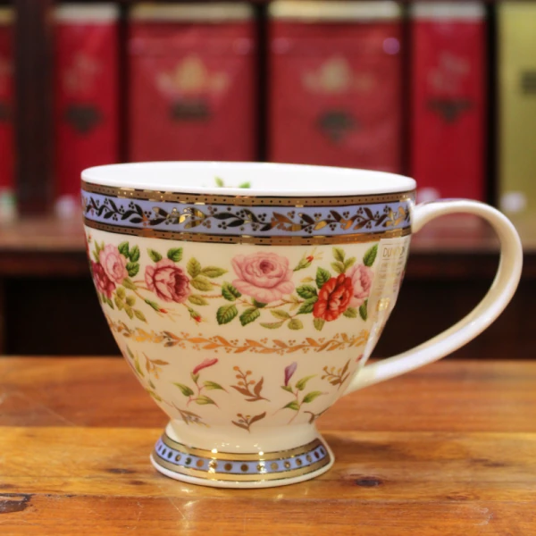 Mug Dunoon Bol Fleurs slaves bleues - Compagnie Anglaise des Thés