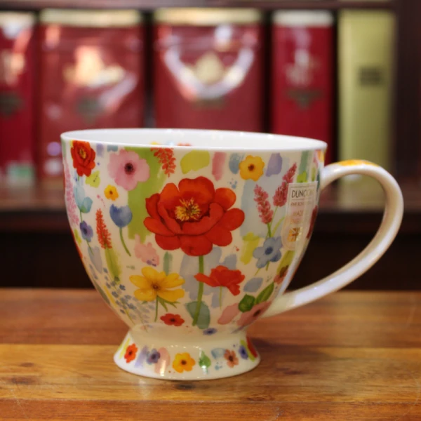 Mug Dunoon Bol Jardin Fleuri Rouge - Compagnie Anglaise des Thés