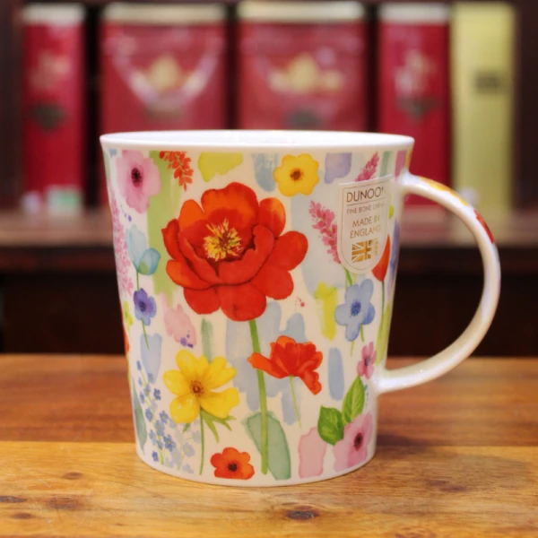 Mug Dunoon Jardin Fleuri Rouge - Compagnie Anglaise des Thés