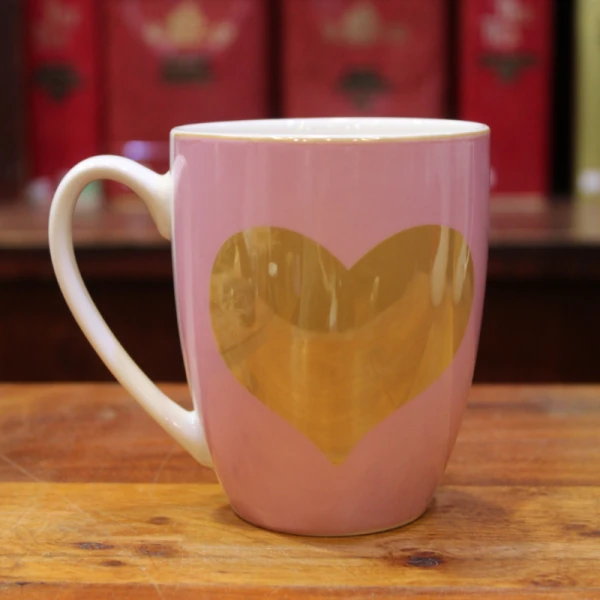 Mug Rose Coeur Or - Compagnie Anglaise des Thés
