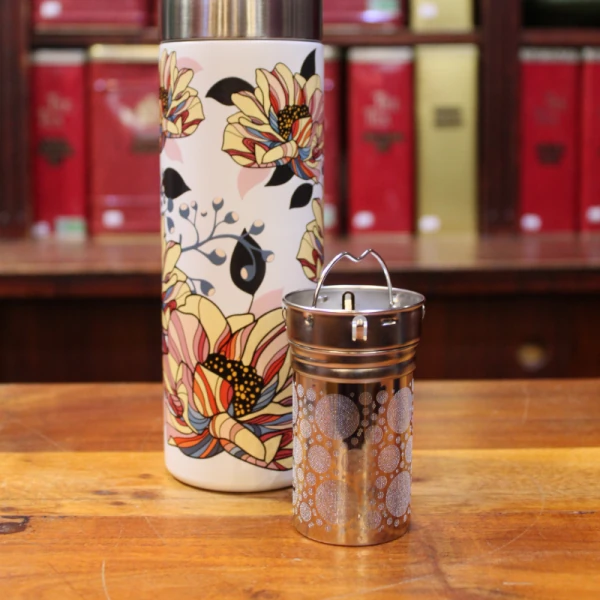 Thermos Fleurs blanches 50cl - Compagnie Anglaise des Thés