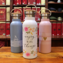 Gourde isotherme en inox Blanche fleurs - Compagnie Anglaise des Thés