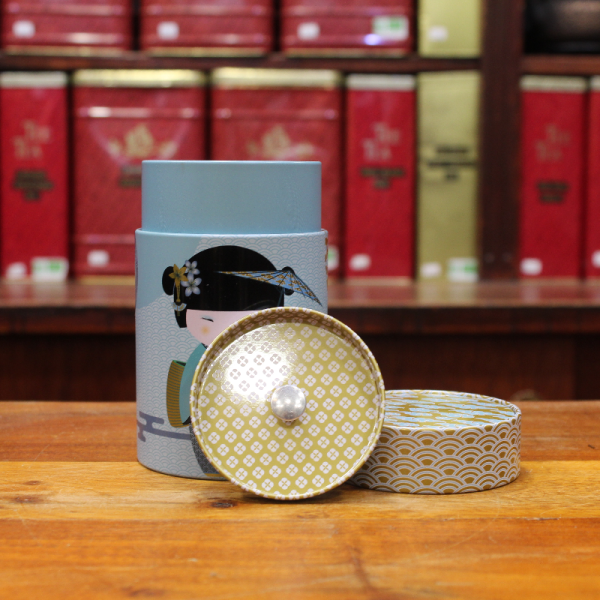 Boîte cylindrique Geisha bleue - Compagnie Anglaise des Thés