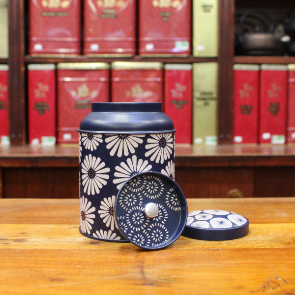 Boîte cylindrique Marguerite bleue - Compagnie Anglaise des Thés