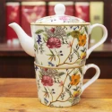 Théière Solitaire Fleurs William Kilburn - Compagnie Anglaise des Thés