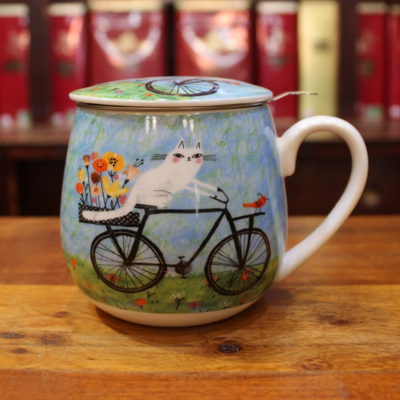 Tisanière Volupté Chat à Vélo - Compagnie Anglaise des Thés