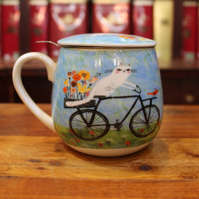 Tisanière Volupté Chat à Vélo - Compagnie Anglaise des Thés