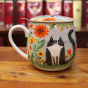 Tisanière Volupte Chat Noir et Fleurs - Compagnie Anglaise des Thés