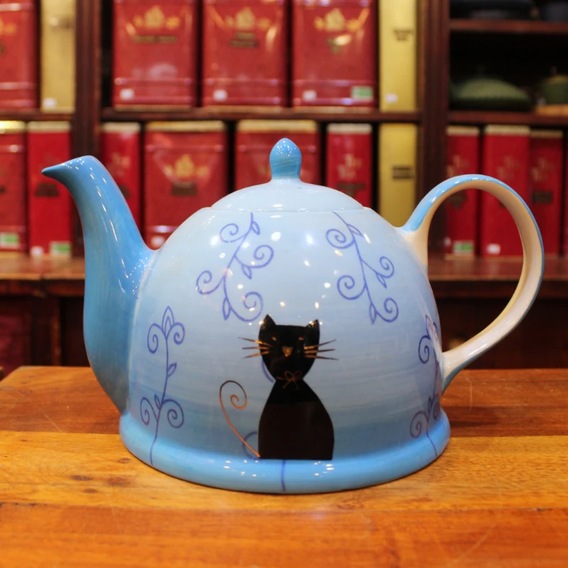 Théière Bleue Chat 1,7l - Compagnie Anglaise des Thés