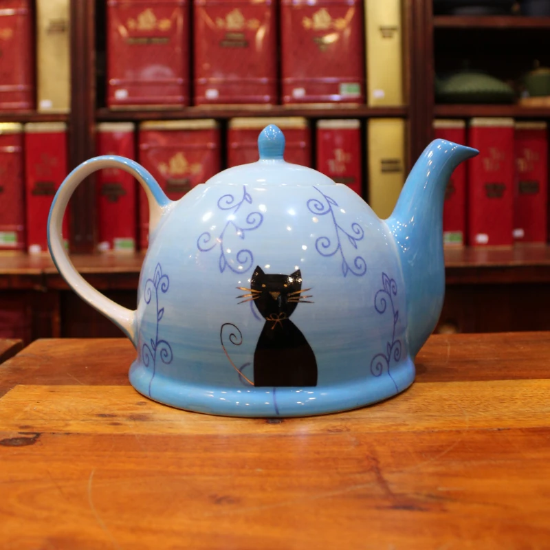 Théière Bleue Chat 1,7l - Compagnie Anglaise des Thés