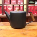 Théière Noir Mat et Bois 1,1l - Compagnie Anglaise des Thés