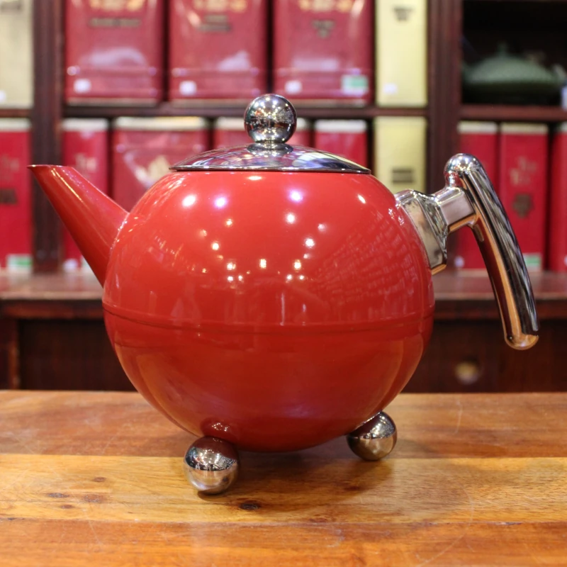 Théière Ronde Métal Inox 1,2l - Compagnie Anglaise des Thés