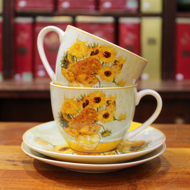 Coffret duo Mugs et Soucoupes Tournesols - Compagnie Anglaise des Thés