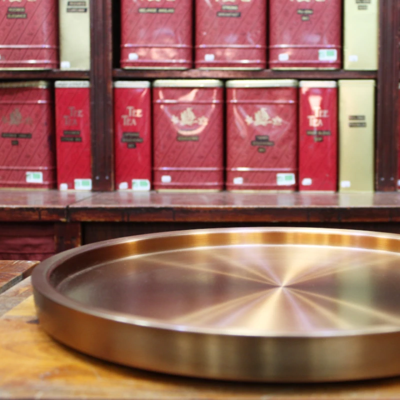 Grand Plateau rond bronze - Compagnie Anglaise des Thés