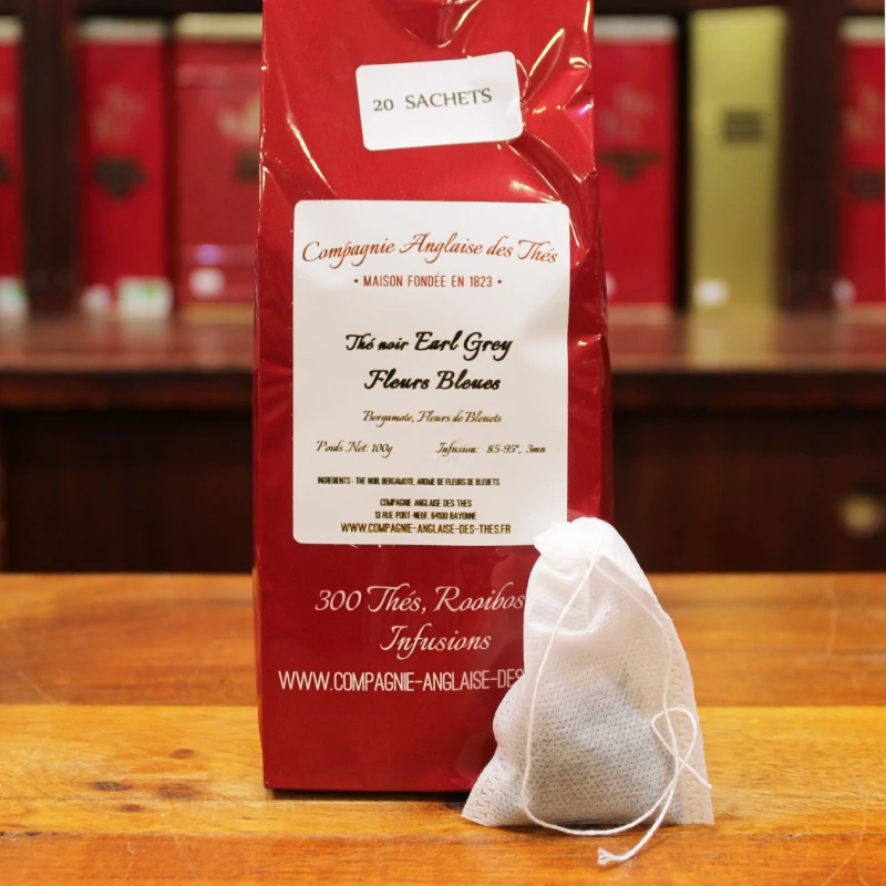Recharge Thé noir EARL GREY FLEURS BLEUES en sachets - Compagnie Anglaise de Thés