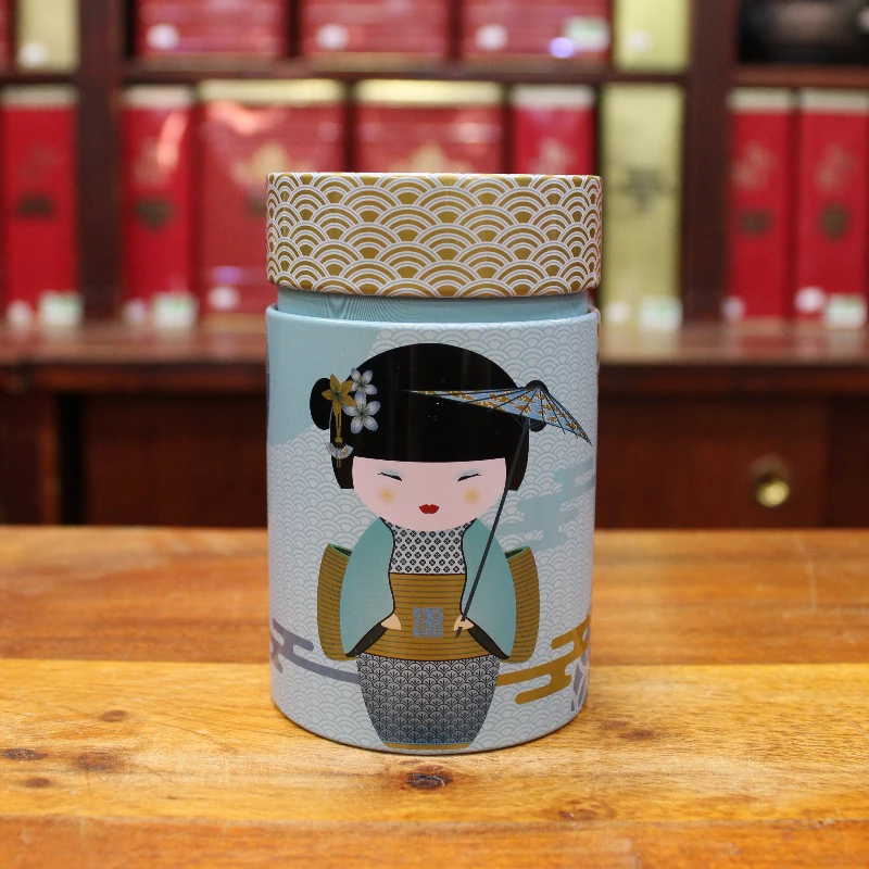 Boîte cylindrique Geisha bleue - Compagnie Anglaise des Thés