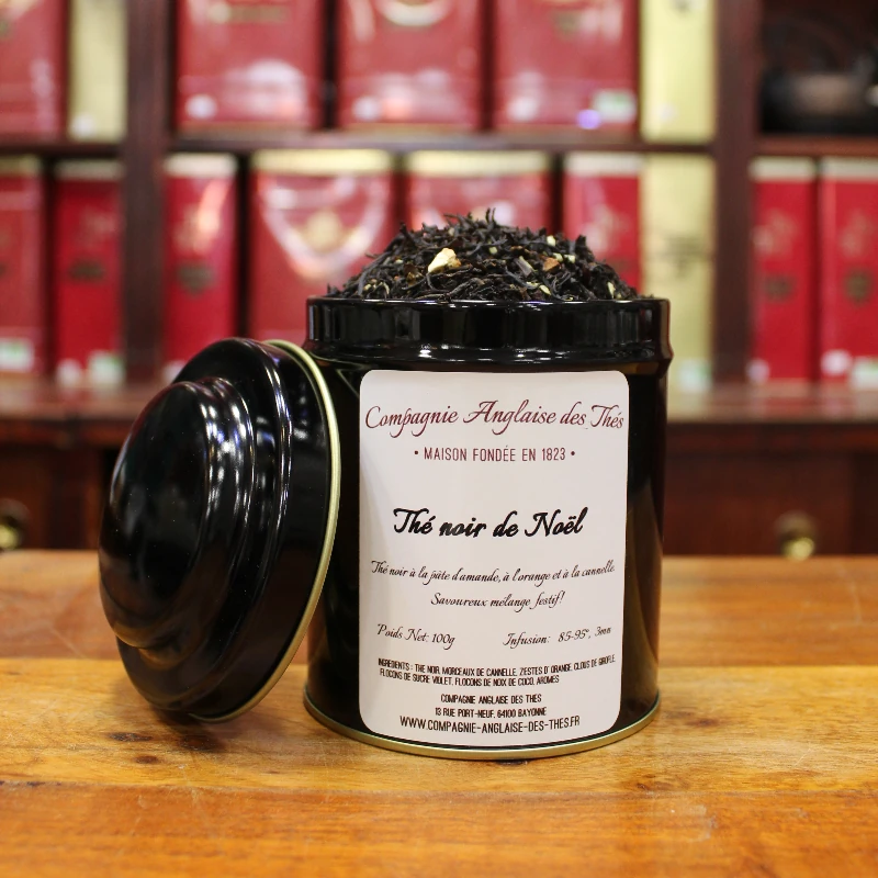 Thé PÂTE D'AMANDE, ORANGE, CANNELLE -Thé noir de NOËL en boîte - Compagnie Anglaise des Thés