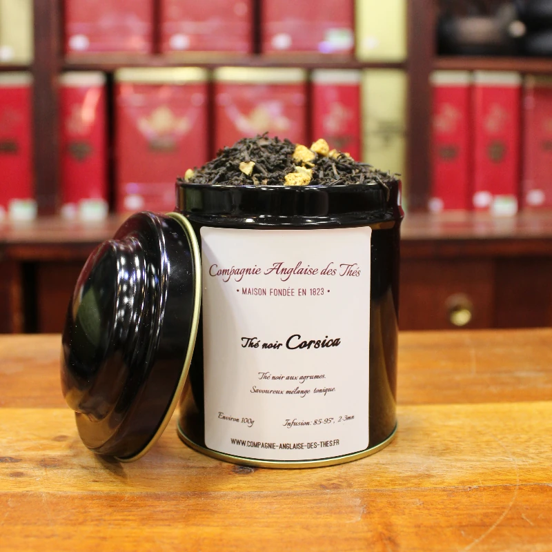 Boîte de Thé noir CORSICA - Thé noir Agrumes en boîte - Compagnie Anglaise des Thés