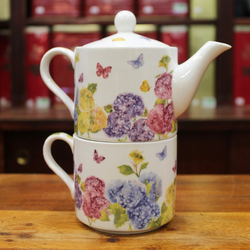 Théière Solitaire Hortensias - Compagnie Anglaise des Thés