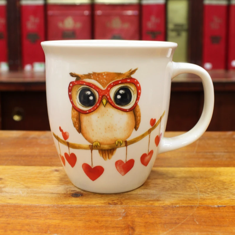 Grand Mug Chouette Coeurs - Compagnie Anglaise des Thés