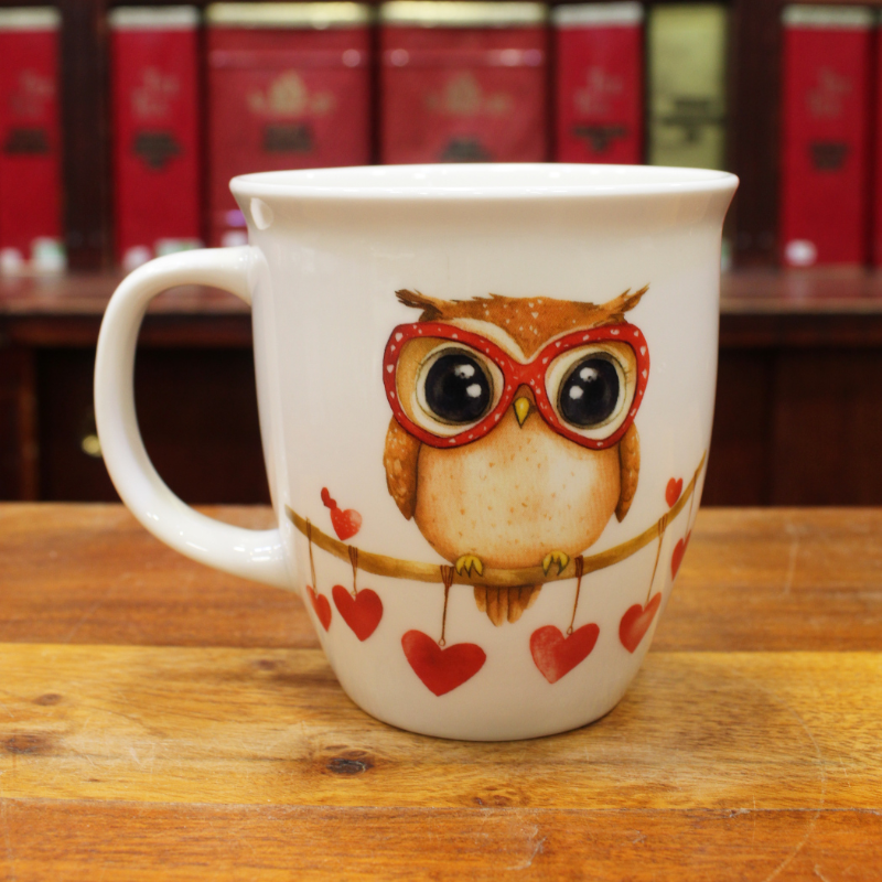 Grand Mug Chouette Coeurs - Compagnie Anglaise des Thés