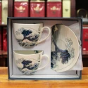 Coffret duo Mugs et Soucoupes Vague Hokusai - Cie Anglaise des Thés