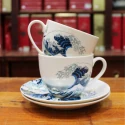 Coffret duo Mugs et Soucoupes Vague Hokusai - Cie Anglaise des Thés