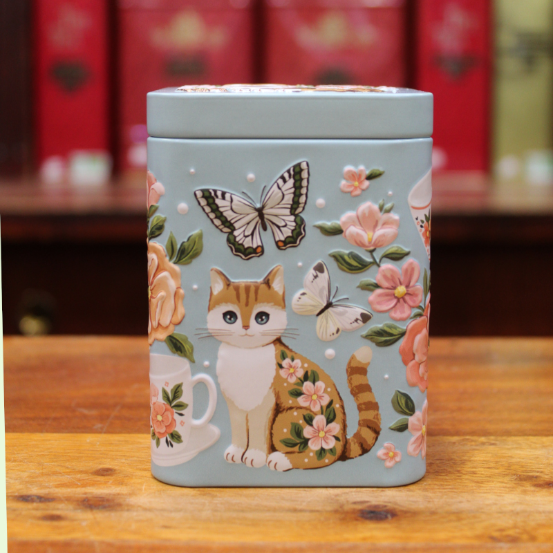 Boîte Chat et fleurs - Compagnie Anglaise des Thés