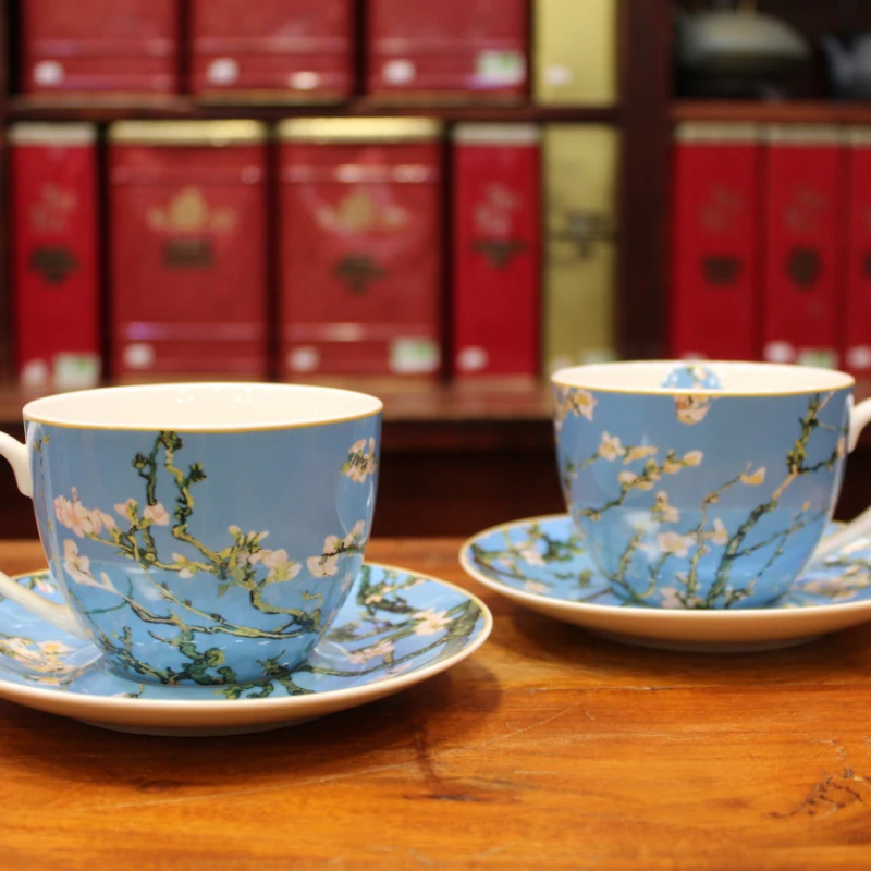 Coffret duo Mugs et Soucoupes Amandier en fleurs - Cie Anglaise des Thés