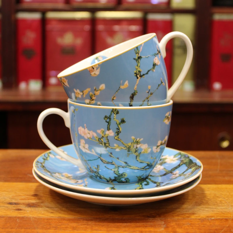Coffret duo Mugs et Soucoupes Amandier en fleurs - Cie Anglaise des Thés