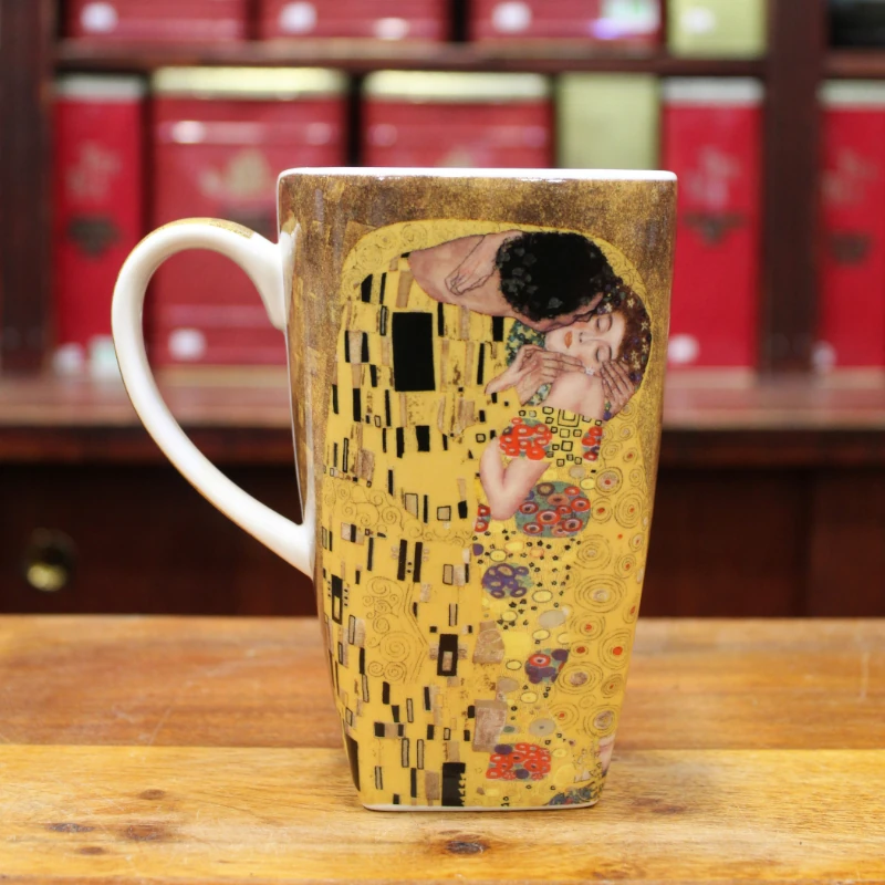 Grand Mug Carré Klimt Le Baiser - Compagnie Anglaise des Thés