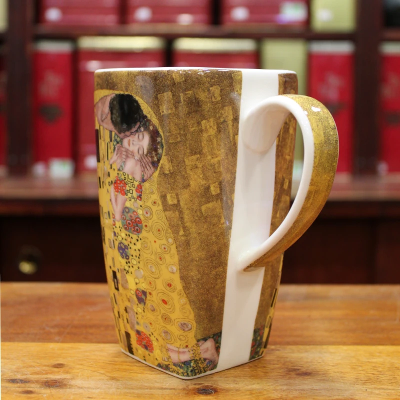 Grand Mug Carré Klimt Le Baiser - Compagnie Anglaise des Thés