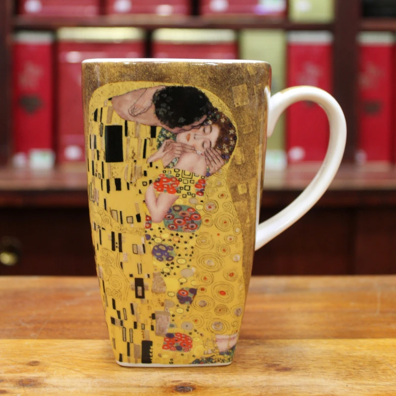 Grand Mug Carré Klimt Le Baiser - Compagnie Anglaise des Thés