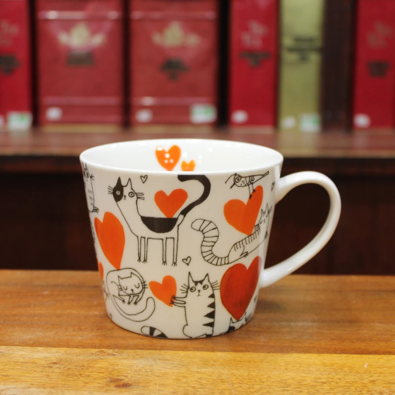 Grand Mug Insolence Chats Cœurs 50cl - Compagnie Anglaise des Thés