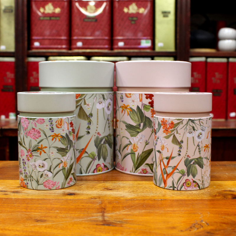 Boîte Cylindrique Fleurs Pastel Rose -  Compagnie Anglaise des Thes