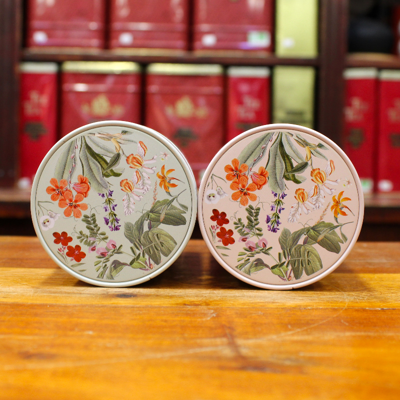 Boîte Cylindrique Fleurs Pastel Rose -  Compagnie Anglaise des Thes