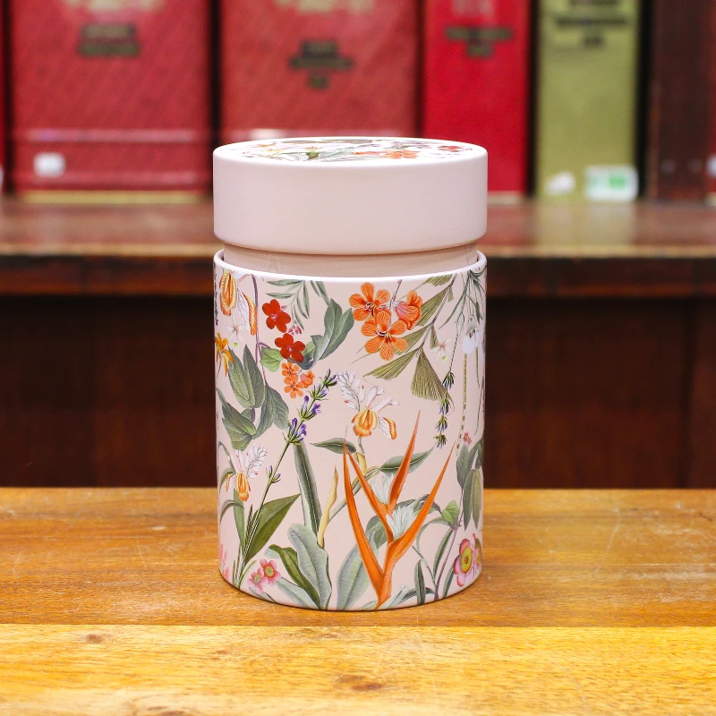 Boîte Cylindrique Fleurs Pastel Rose -  Compagnie Anglaise des Thes