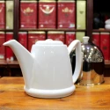 Théière Blanche Cocon Métal  1l - Compagnie Anglaise des Thés