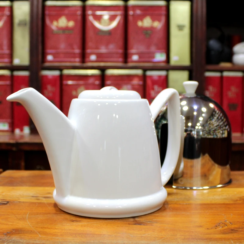Théière Blanche Cocon Métal  1l - Compagnie Anglaise des Thés