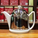 Théière Blanche Cocon Métal  1l - Compagnie Anglaise des Thés