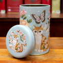 Boîte Cylindrique Chat et Fleurs - Compagnie Anglaise des Thés