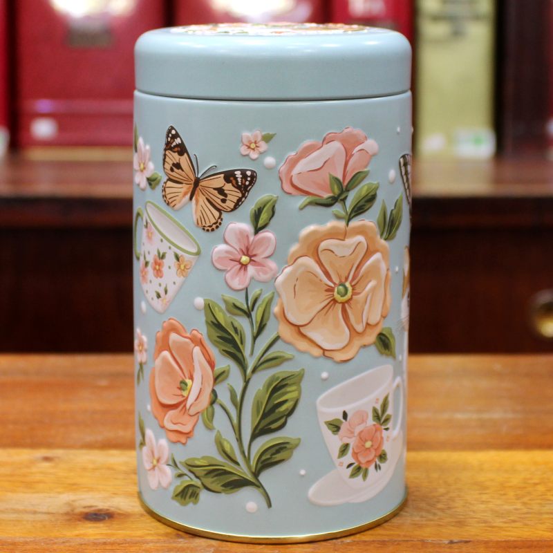 Boîte Cylindrique Chat et Fleurs - Compagnie Anglaise des Thés